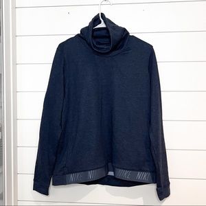 Nike | Dri-Fit cowl neck heather navy blue pullover sweatshirt
